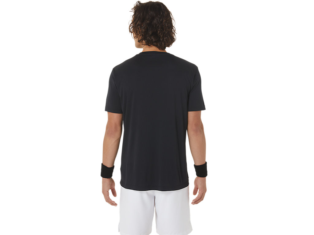 Camiseta Asics Court Gs Gráficas Tee Masculino Pretas | 8490-PWLHG