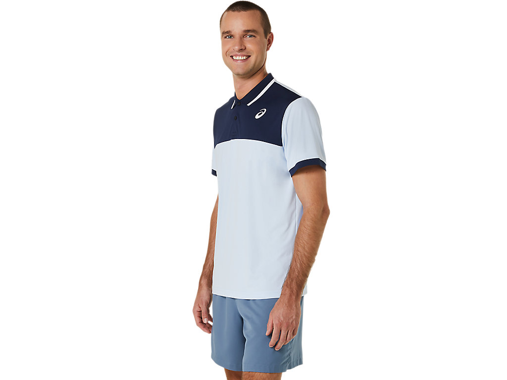 Camiseta Asics Court Masculino Azuis | 4250-POTGN