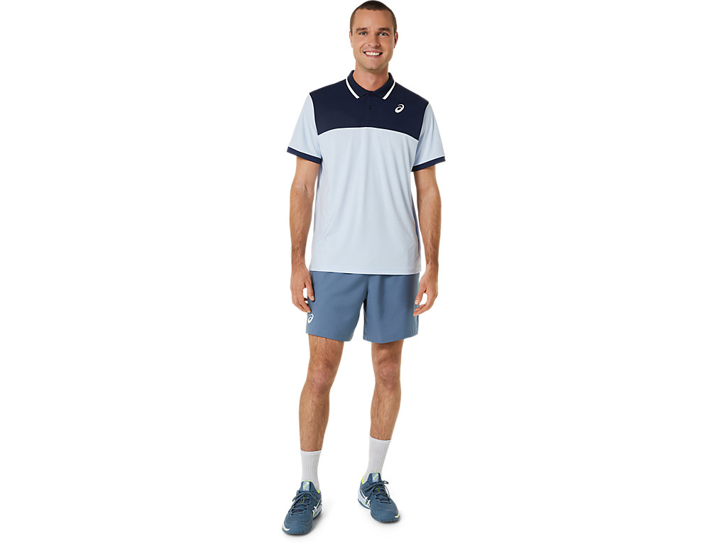 Camiseta Asics Court Masculino Azuis | 4250-POTGN