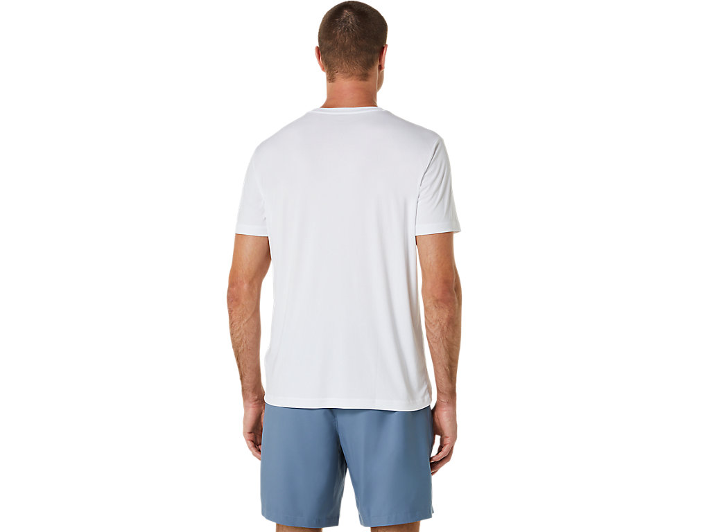 Camiseta Asics Court Shoes Gráficas Tee Masculino Branco | 6045-EGYTK