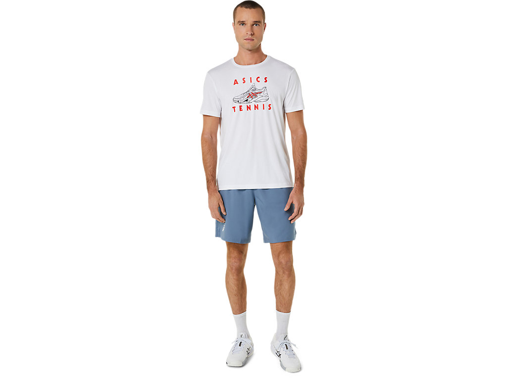 Camiseta Asics Court Shoes Gráficas Tee Masculino Branco | 6045-EGYTK