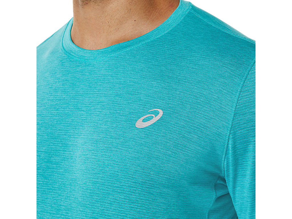 Camiseta Asics Curta Sleeve Performance Masculino Azuis | 3295-CHUVA