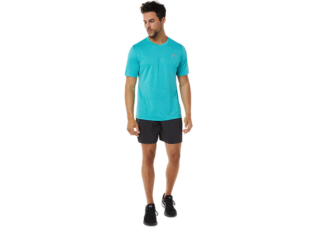 Camiseta Asics Curta Sleeve Performance Masculino Azuis | 3295-CHUVA