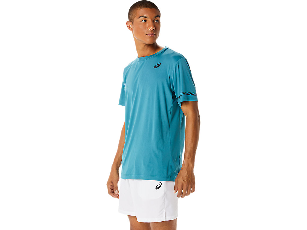 Camiseta Asics Curta Sleeve Tee Masculino Verdes Escuro | 1875-BUERF