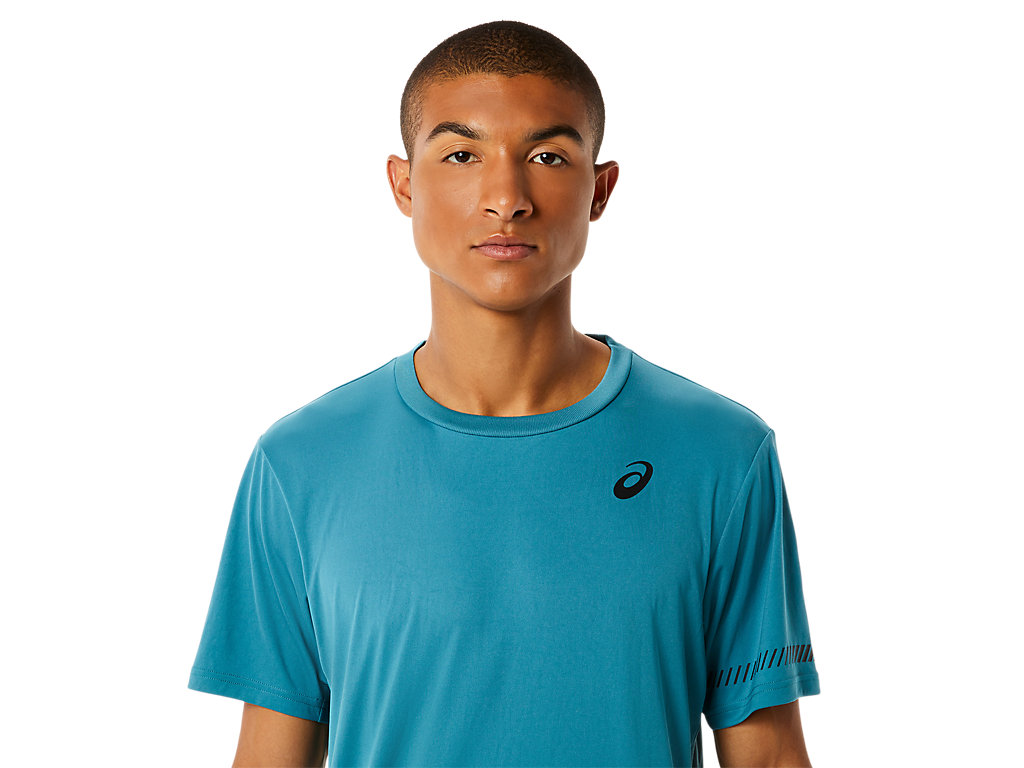 Camiseta Asics Curta Sleeve Tee Masculino Verdes Escuro | 1875-BUERF