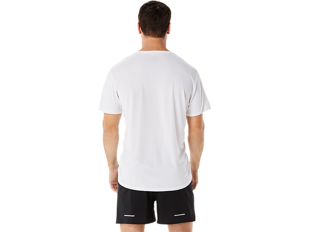 Camiseta Asics Ekiden Sleeve Masculino Branco Azuis | 4516-RIGAJ