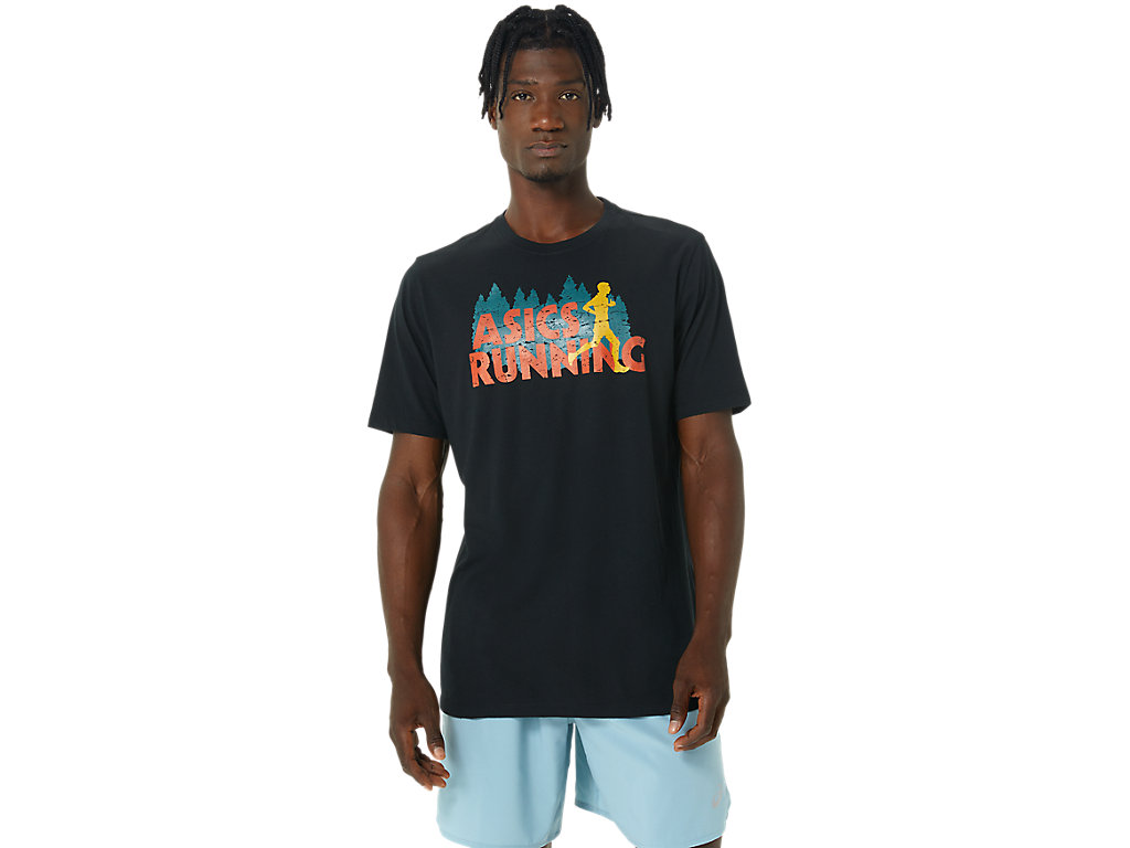 Camiseta Asics Evergreen Trilha Run Tee Masculino Pretas | 9270-DFZCP