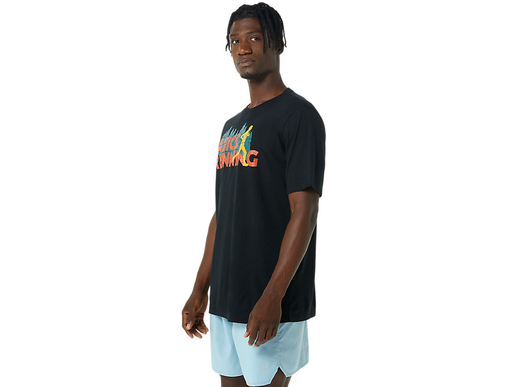 Camiseta Asics Evergreen Trilha Run Tee Masculino Pretas | 9270-DFZCP