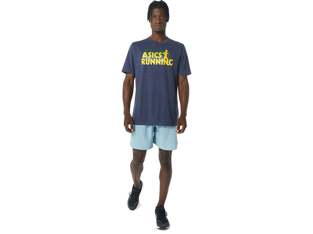 Camiseta Asics Evergreen Trilha Run Tee Masculino Azul Marinho | 9425-FQMCO