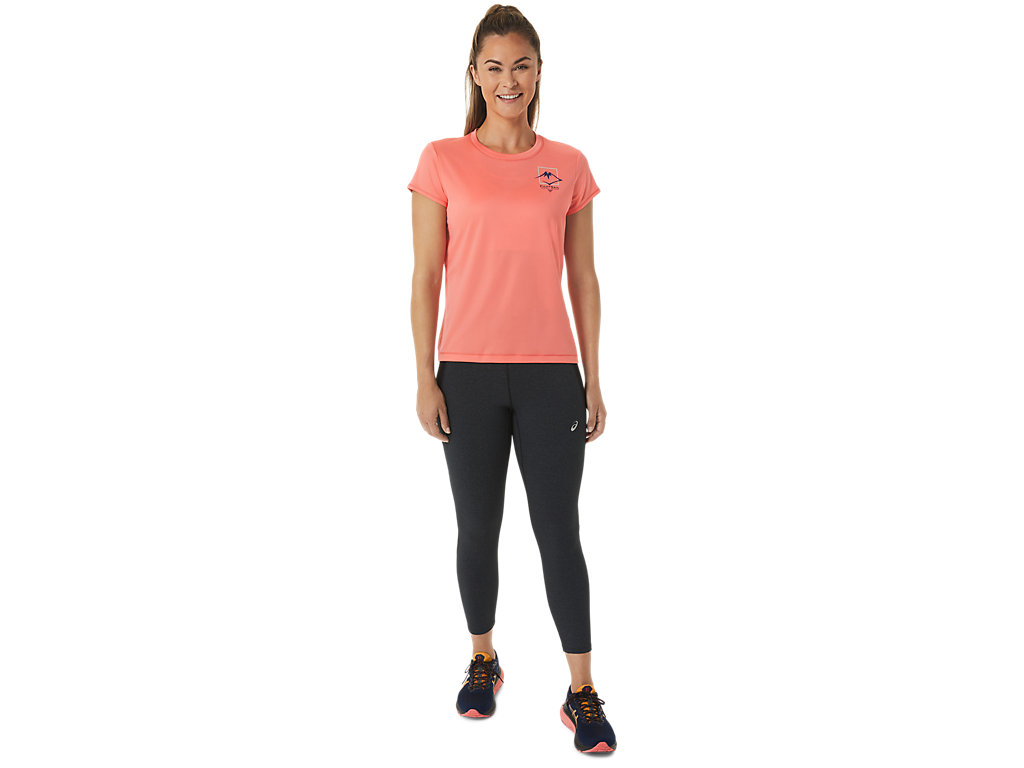 Camiseta Asics Fujitrail Logo Sleeve Feminino Rosa | 8179-RPXGU