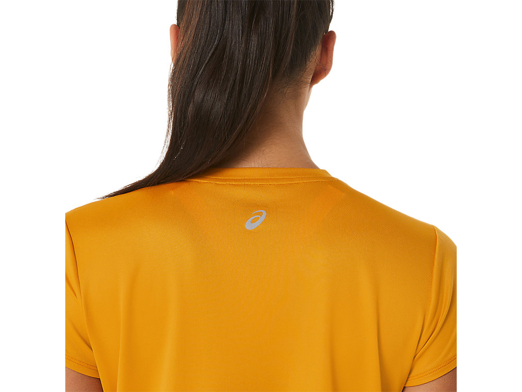 Camiseta Asics Fujitrail Logo Sleeve Feminino Bege | 8694-IKNBQ