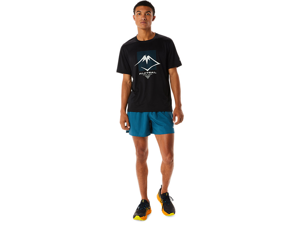 Camiseta Asics Fujitrail Logo Sleeve Masculino Pretas | 6514-PCYIU