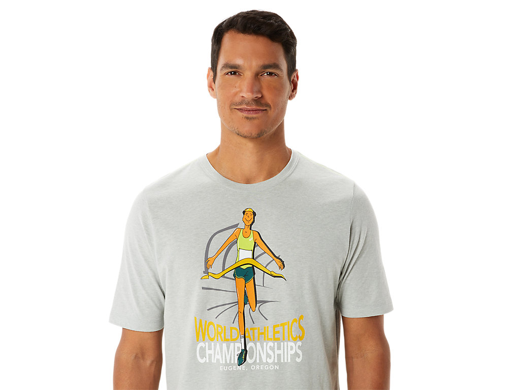 Camiseta Asics Gráficas Ss Wch Masculino Luz Cinzentas | 4830-CFGUO