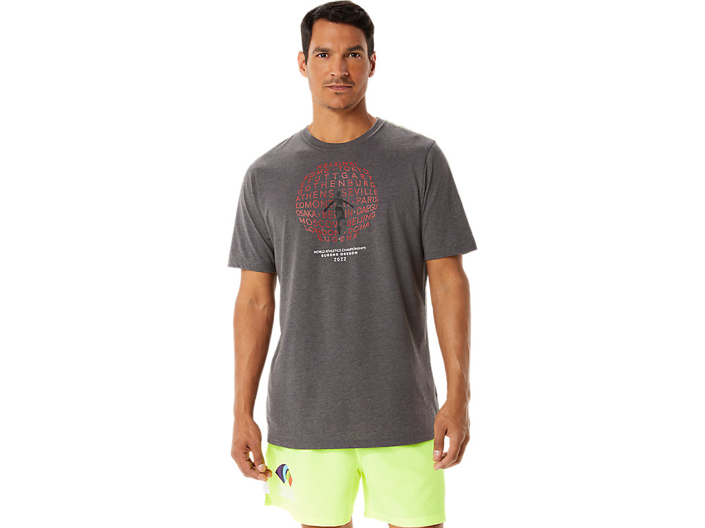 Camiseta Asics Gráficas Ss Wch Masculino Cinzentas Escuro | 5703-TZKRS