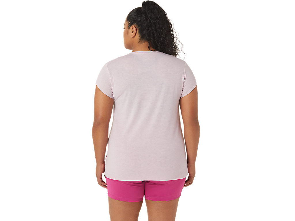 Camiseta Asics Heather Vneck Feminino Rosa | 6483-BJZIC