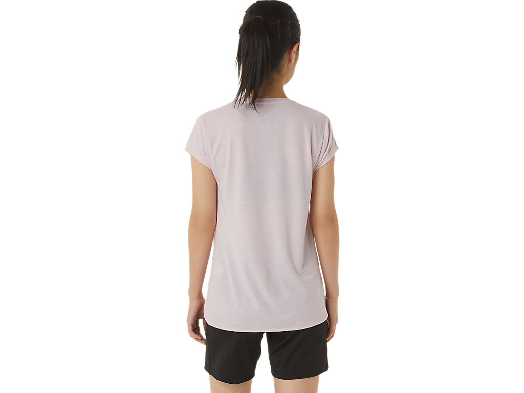 Camiseta Asics Heather Vneck Feminino Rosa | 6483-BJZIC