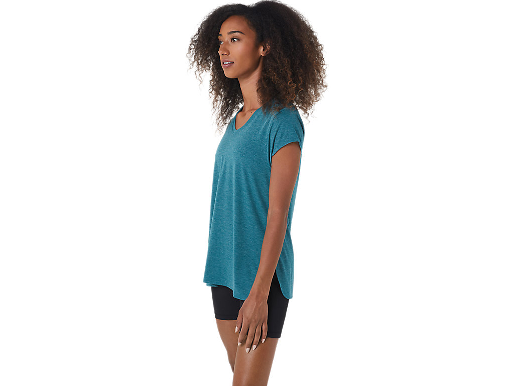 Camiseta Asics Heather Vneck Feminino Verdes Escuro | 2364-HARTU