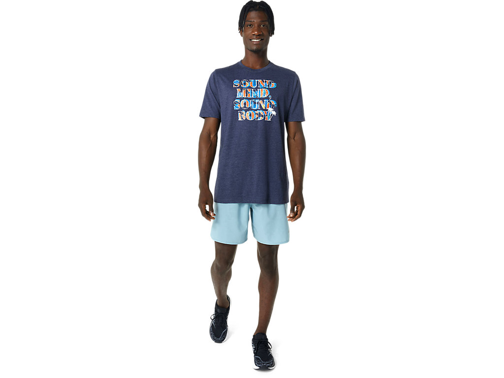 Camiseta Asics Hibiscus Slogan Tee Feminino Azul Marinho | 2873-EZCPF