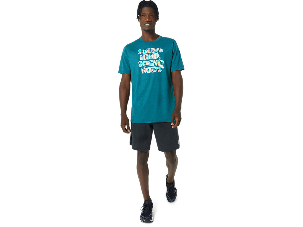 Camiseta Asics Hibiscus Slogan Tee Feminino Verdes Escuro | 8127-BDTEP