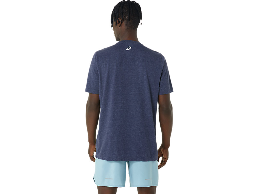 Camiseta Asics Hibiscus Slogan Tee Masculino Azul Marinho | 8349-TUWHP