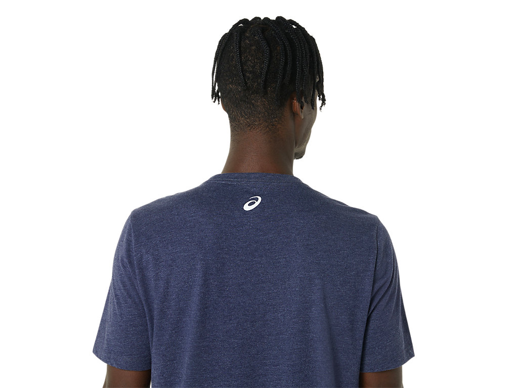 Camiseta Asics Hibiscus Slogan Tee Masculino Azul Marinho | 8349-TUWHP