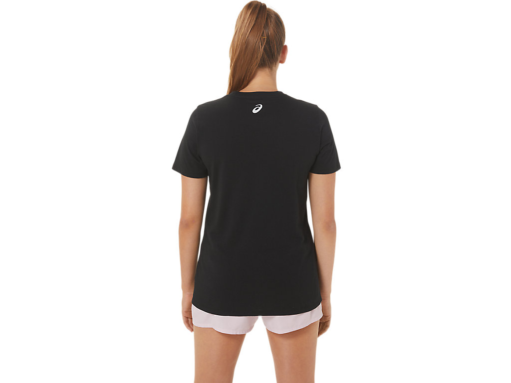 Camiseta Asics Hibiscus Spiral A Crew Feminino Pretas | 6928-OZVSU