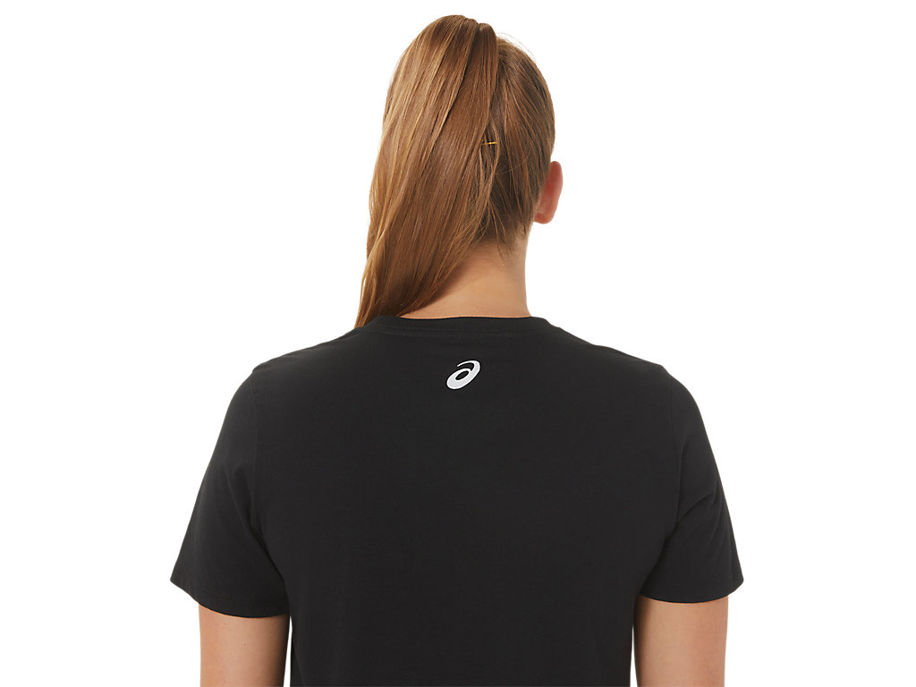 Camiseta Asics Hibiscus Spiral A Crew Feminino Pretas | 6928-OZVSU