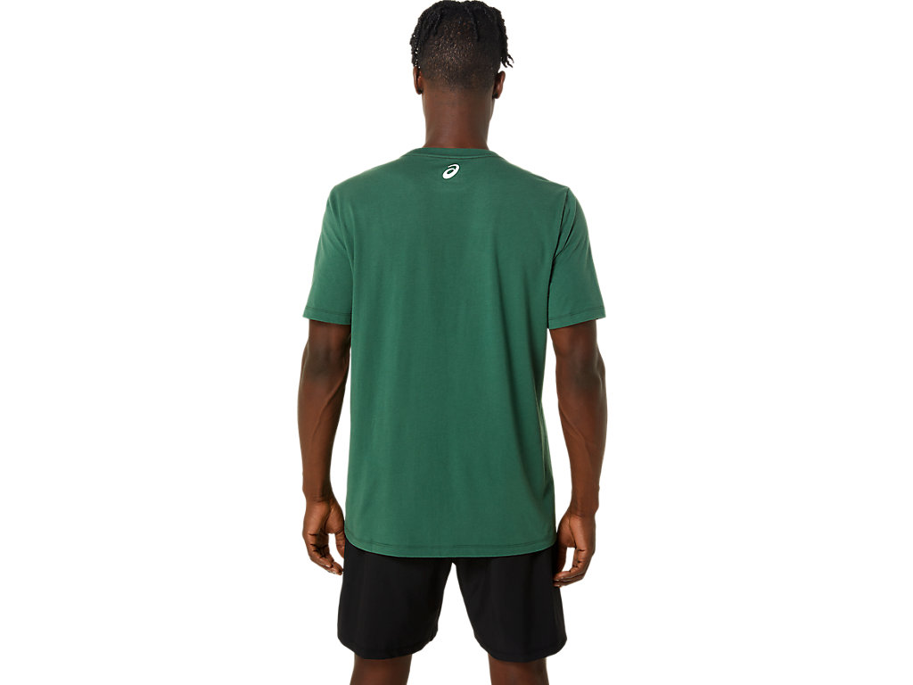 Camiseta Asics Holiday Lights Logo Crew Masculino Verdes | 9517-QDRSC