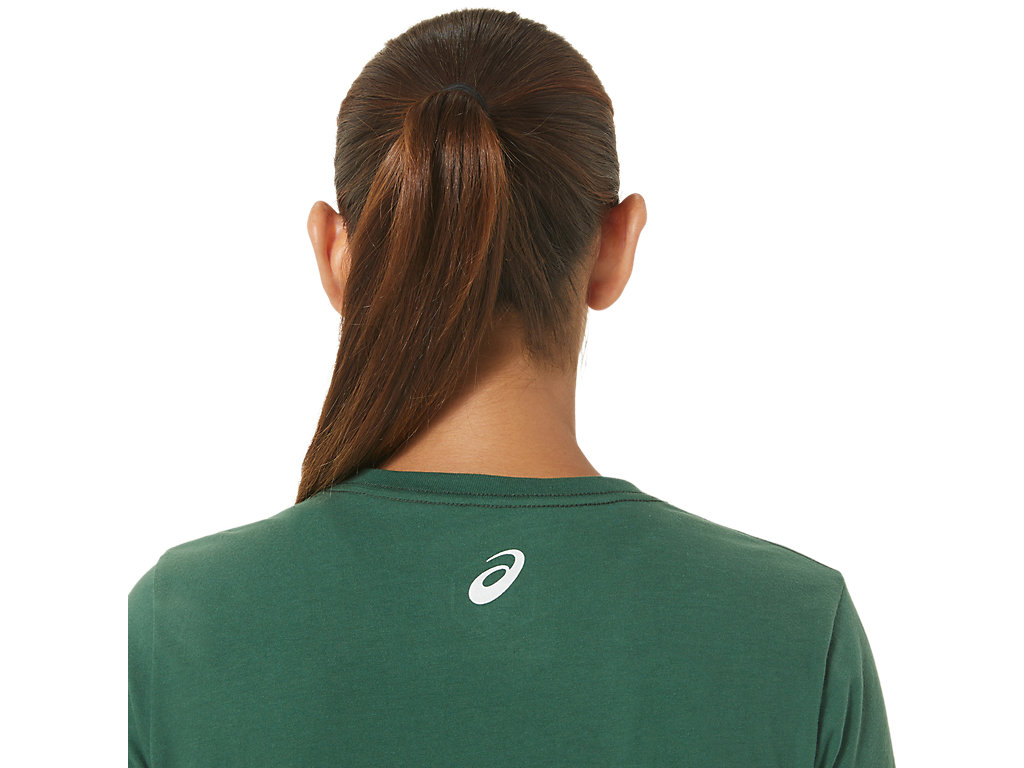 Camiseta Asics Holiday Lights Logo Vneck Feminino Verdes | 6718-JMEZC