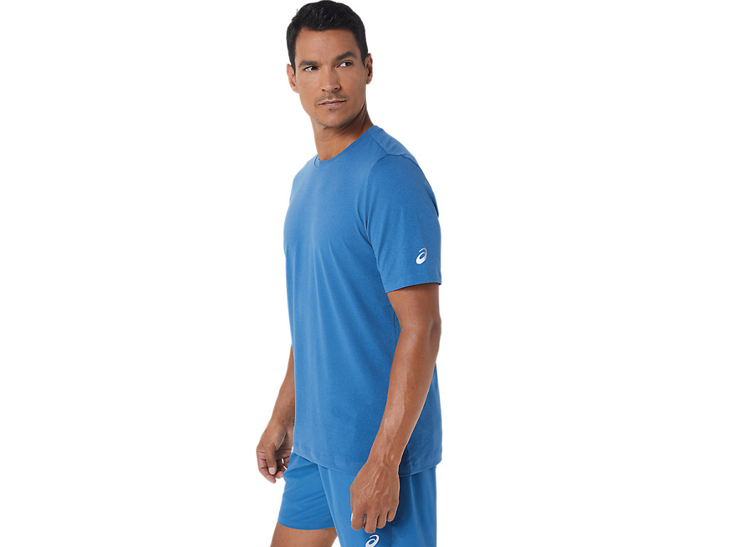 Camiseta Asics Hthr Tech Masculino Azuis | 8514-MZOGP