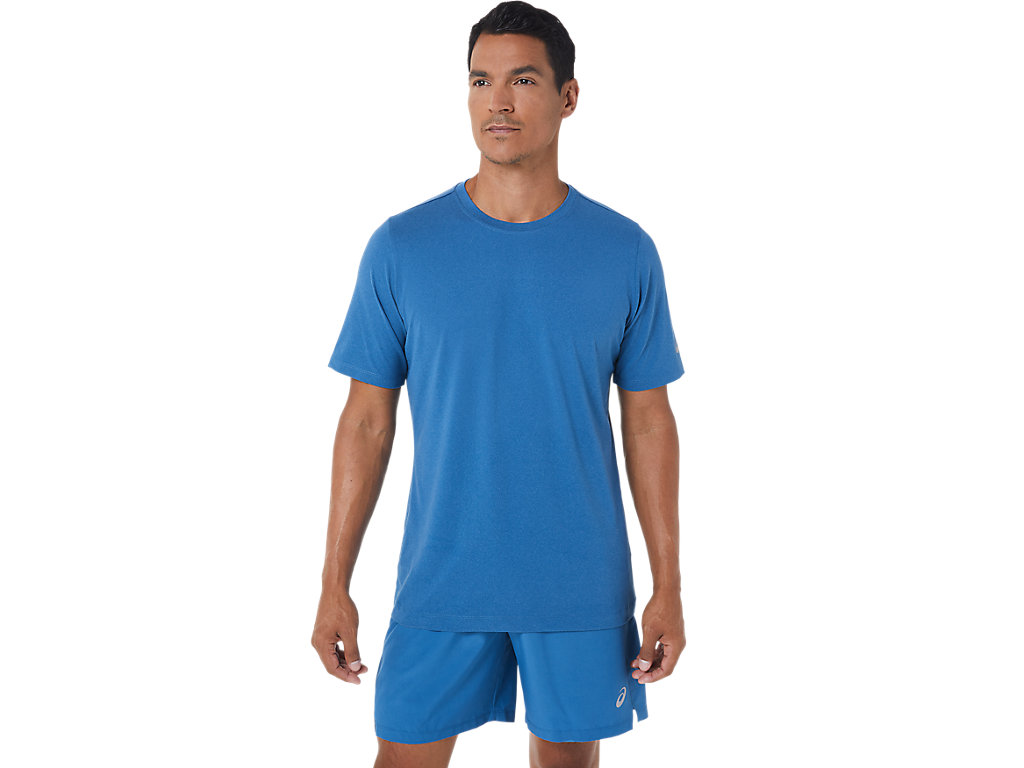 Camiseta Asics Hthr Tech Masculino Azuis | 8514-MZOGP