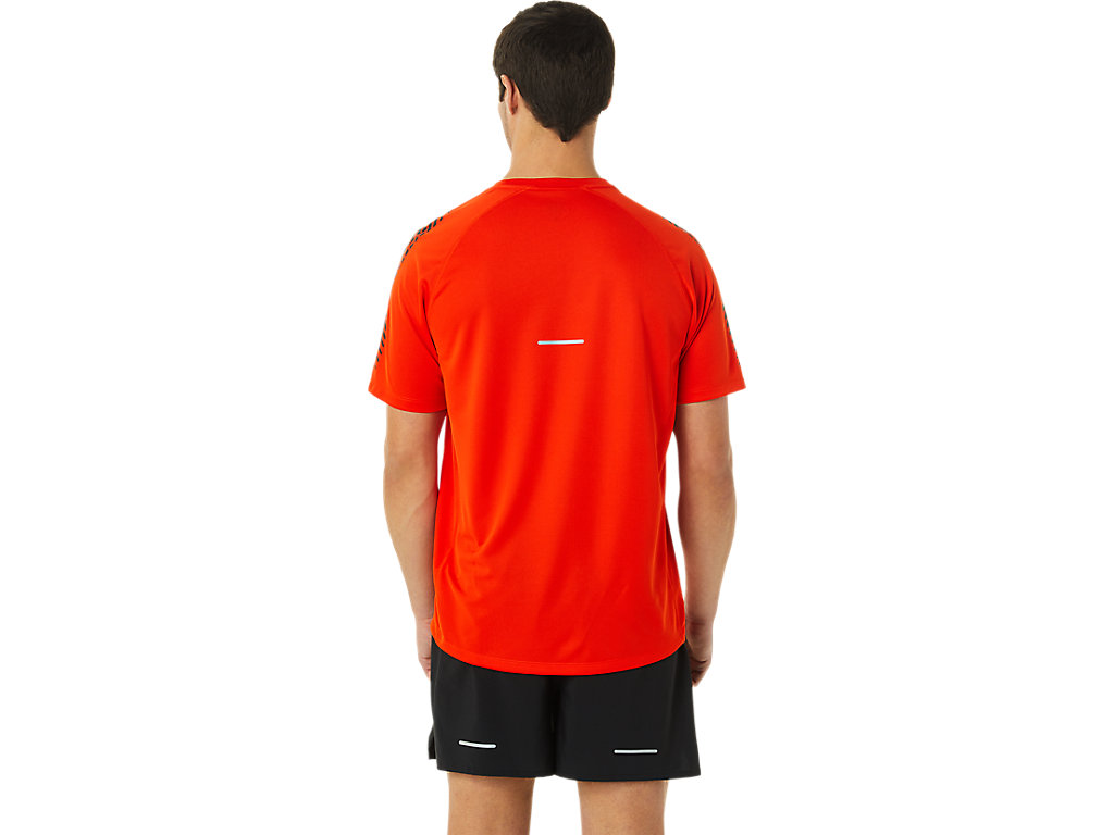 Camiseta Asics Icon Sleeve Masculino Rosa Pretas | 4160-HDBPV