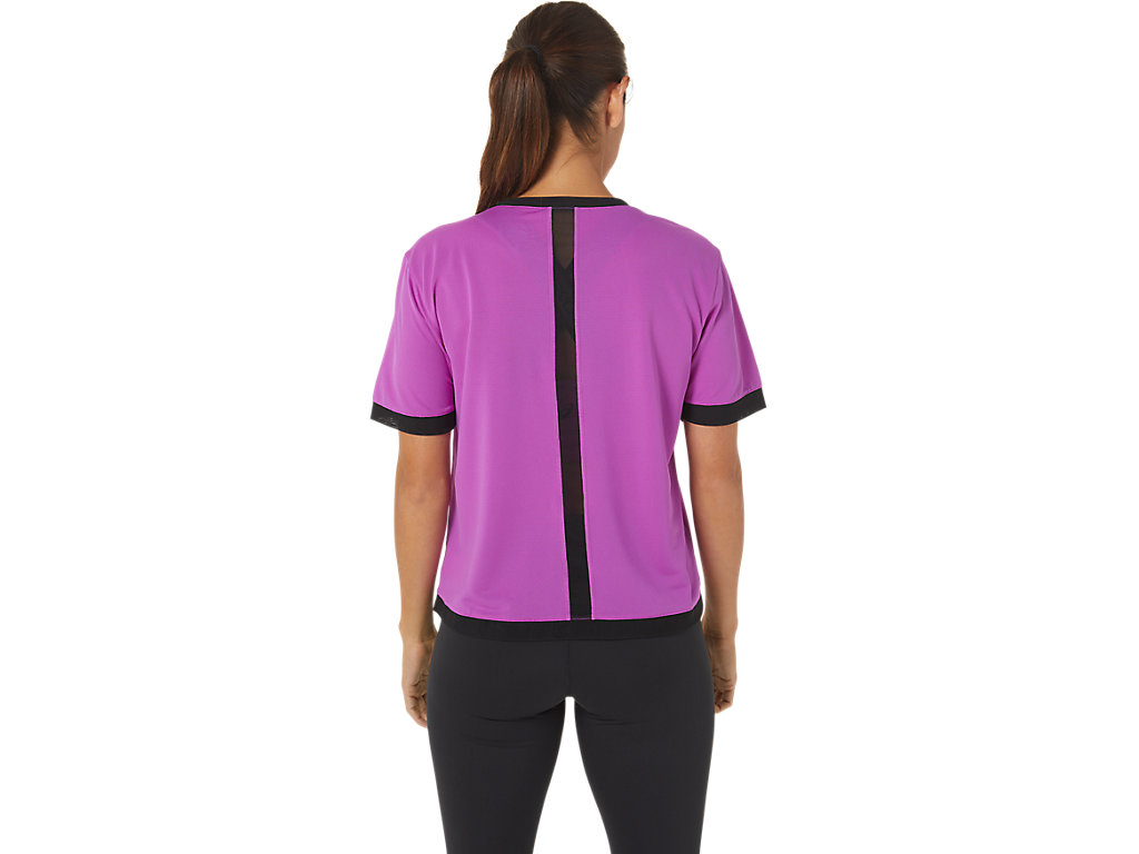 Camiseta Asics Kate Mesh Sleeve Feminino Roxo | 6015-ZUEKN