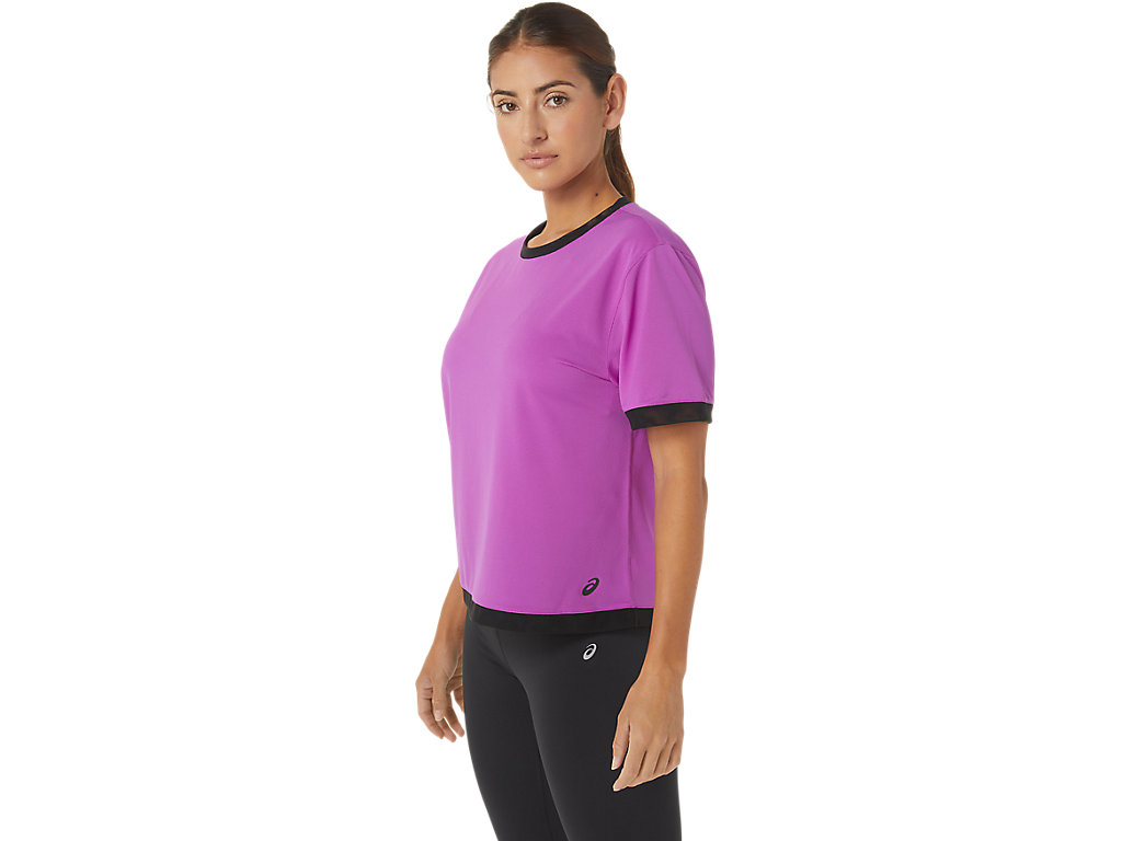 Camiseta Asics Kate Mesh Sleeve Feminino Roxo | 6015-ZUEKN