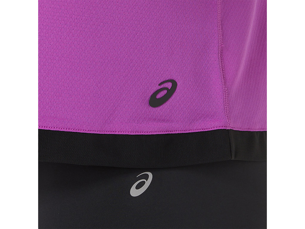 Camiseta Asics Kate Mesh Sleeve Feminino Roxo | 6015-ZUEKN