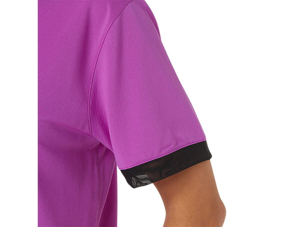 Camiseta Asics Kate Mesh Sleeve Feminino Roxo | 6015-ZUEKN