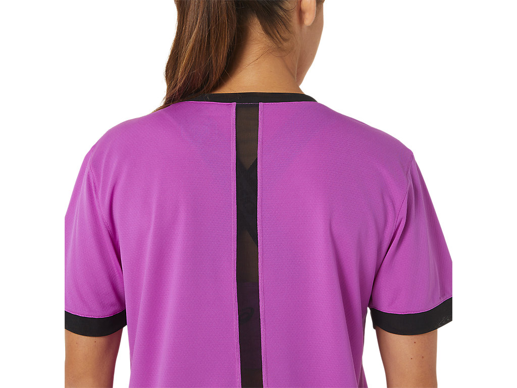 Camiseta Asics Kate Mesh Sleeve Feminino Roxo | 6015-ZUEKN