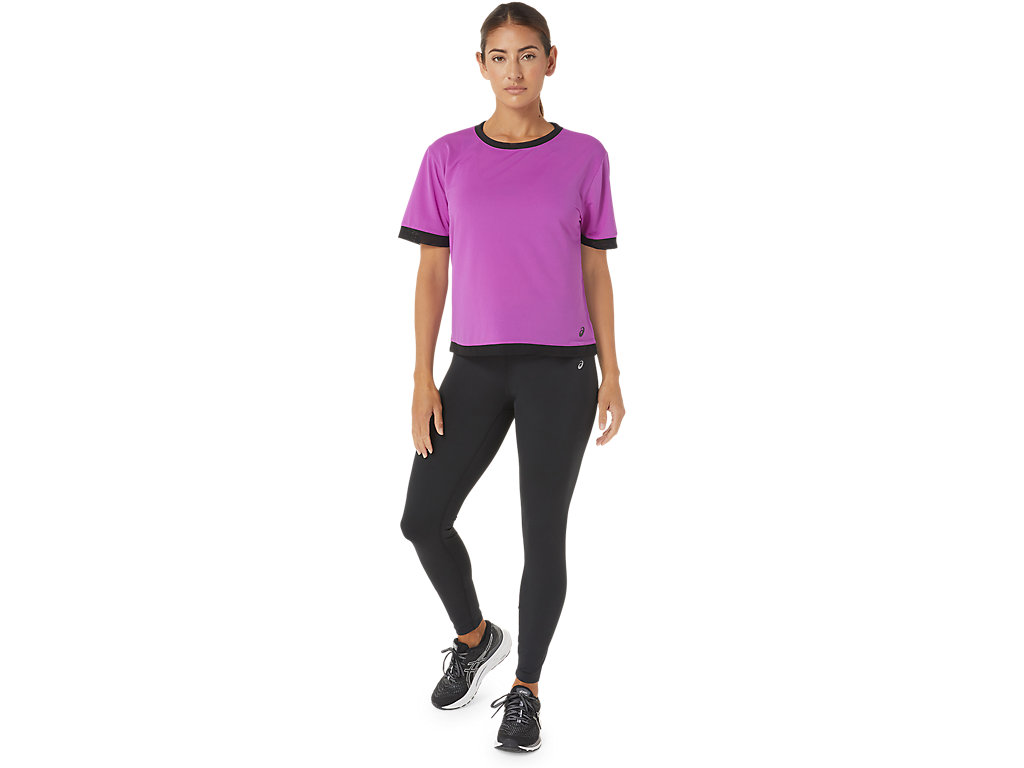 Camiseta Asics Kate Mesh Sleeve Feminino Roxo | 6015-ZUEKN