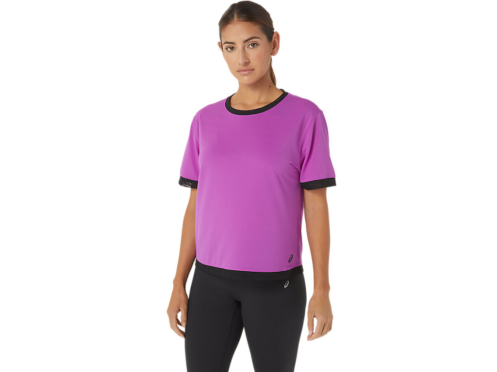 Camiseta Asics Kate Mesh Sleeve Feminino Roxo | 6015-ZUEKN