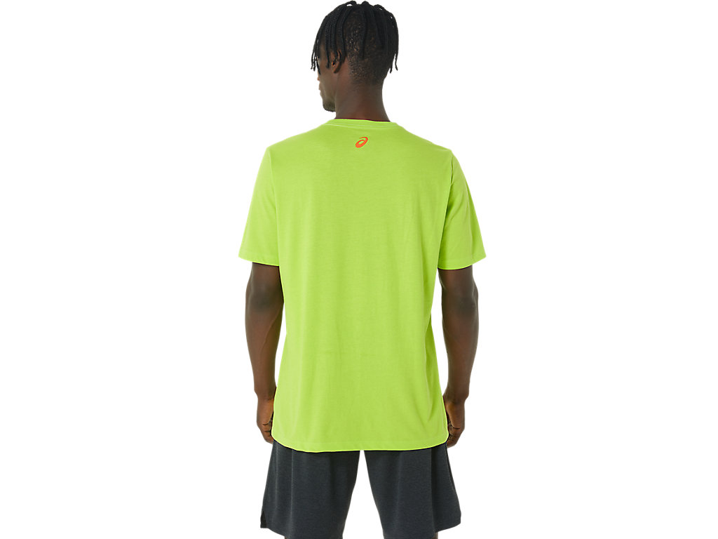 Camiseta Asics Long Abstract Logo Tee Masculino Luz Verdes | 6270-SVDMT