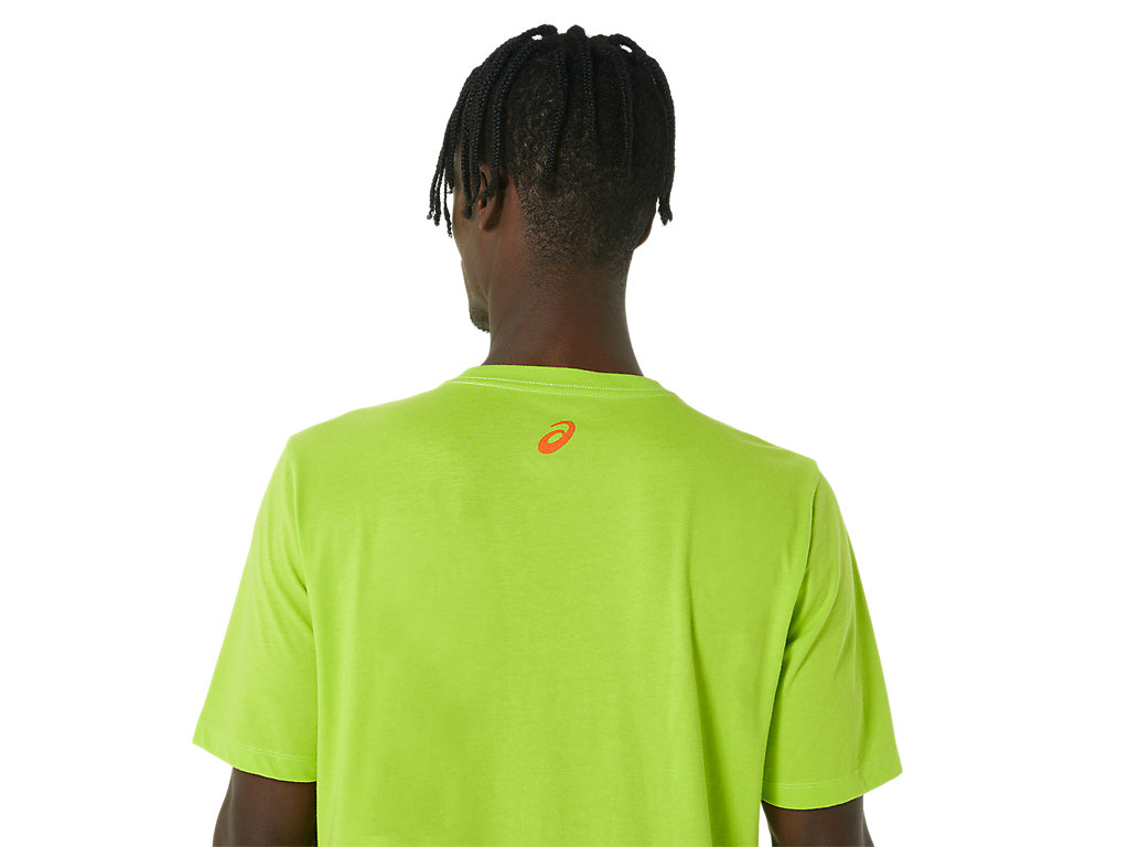 Camiseta Asics Long Abstract Logo Tee Masculino Luz Verdes | 6270-SVDMT