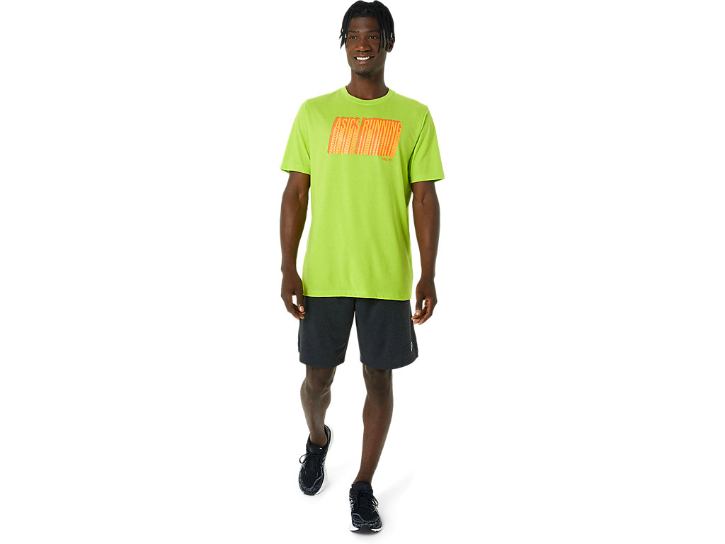 Camiseta Asics Long Abstract Logo Tee Masculino Luz Verdes | 6270-SVDMT