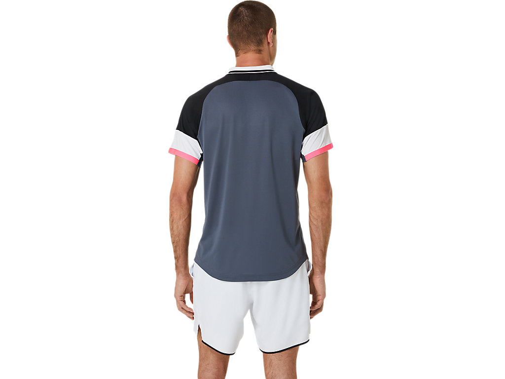 Camiseta Asics Match Polo-Shirt Masculino Pretas Cinzentas | 0568-ZAISM