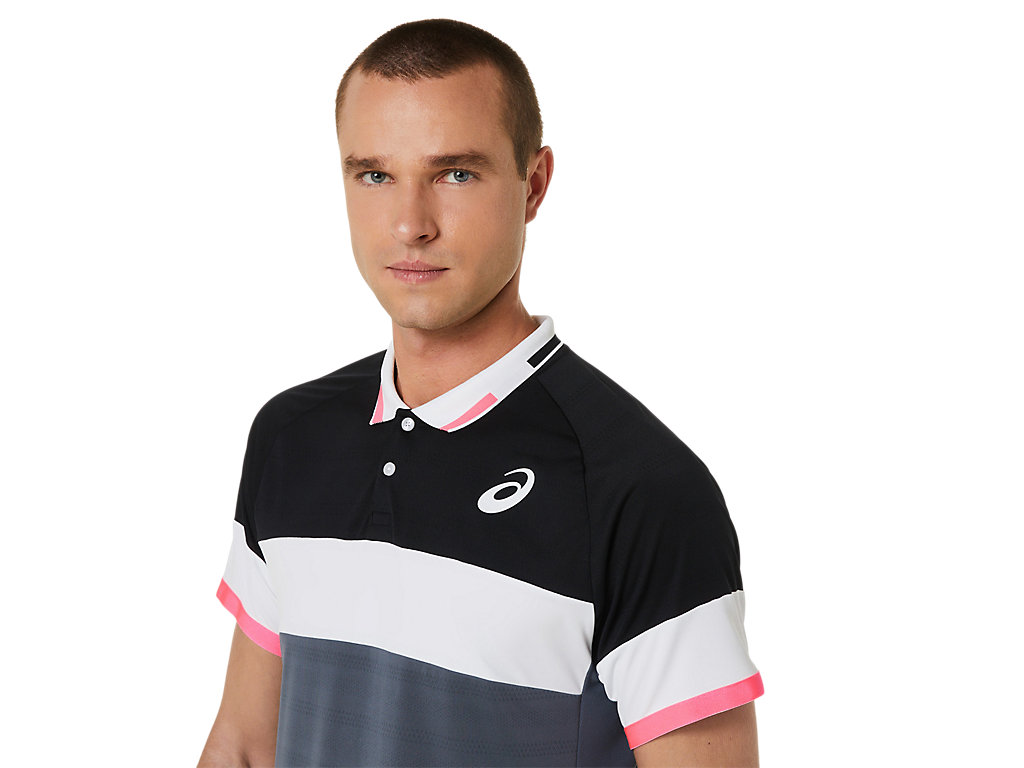 Camiseta Asics Match Polo-Shirt Masculino Pretas Cinzentas | 0568-ZAISM