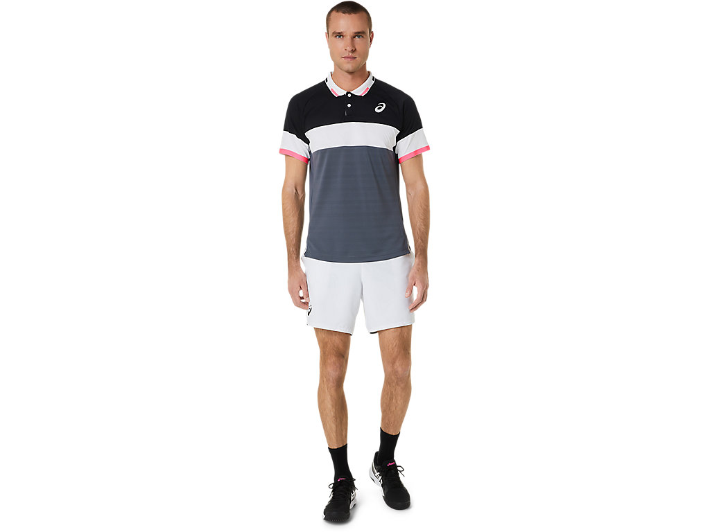 Camiseta Asics Match Polo-Shirt Masculino Pretas Cinzentas | 0568-ZAISM