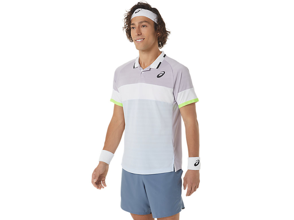 Camiseta Asics Match Polo-Shirt Masculino Roxo Azuis | 1438-WPDGR