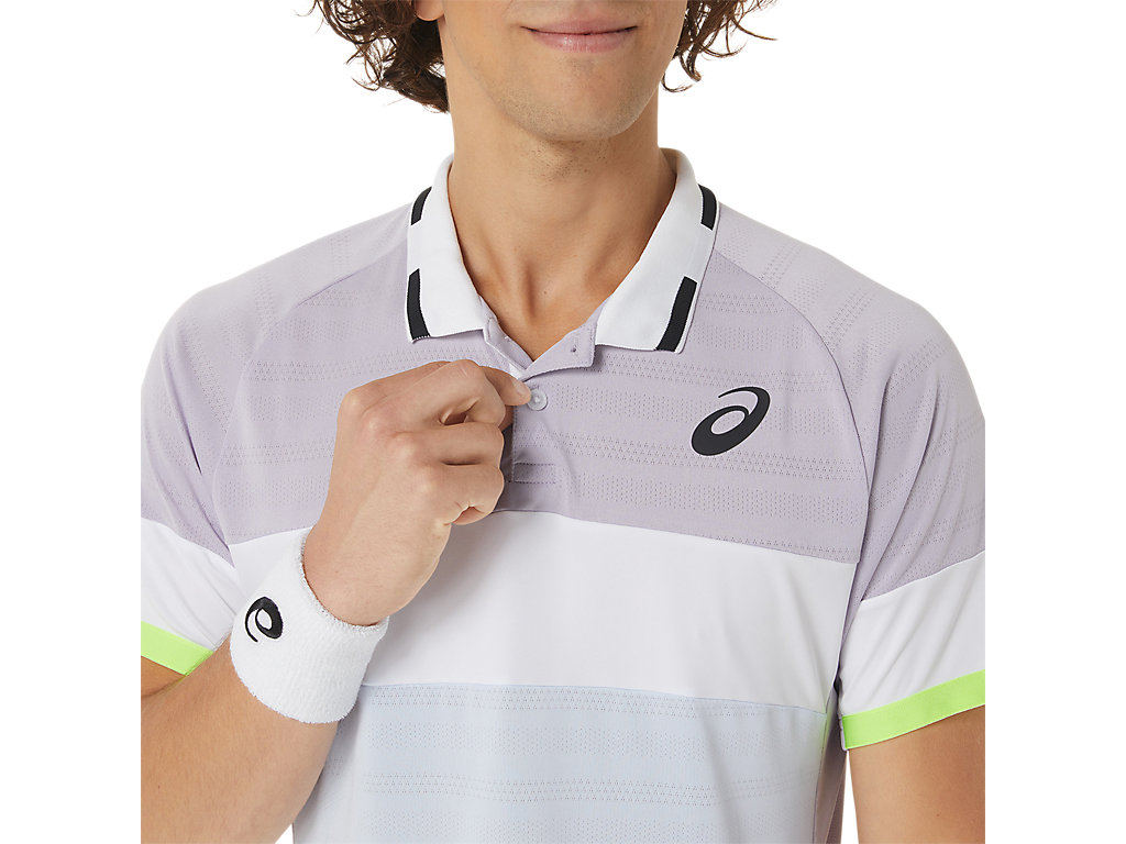 Camiseta Asics Match Polo-Shirt Masculino Roxo Azuis | 1438-WPDGR