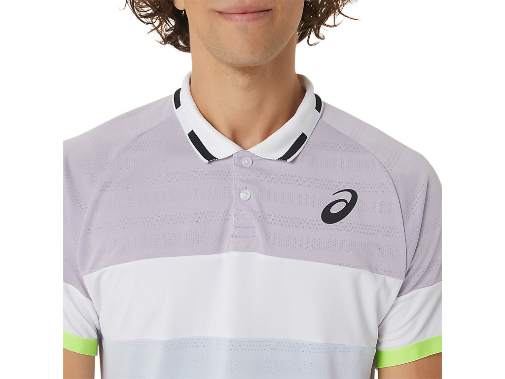 Camiseta Asics Match Polo-Shirt Masculino Roxo Azuis | 1438-WPDGR