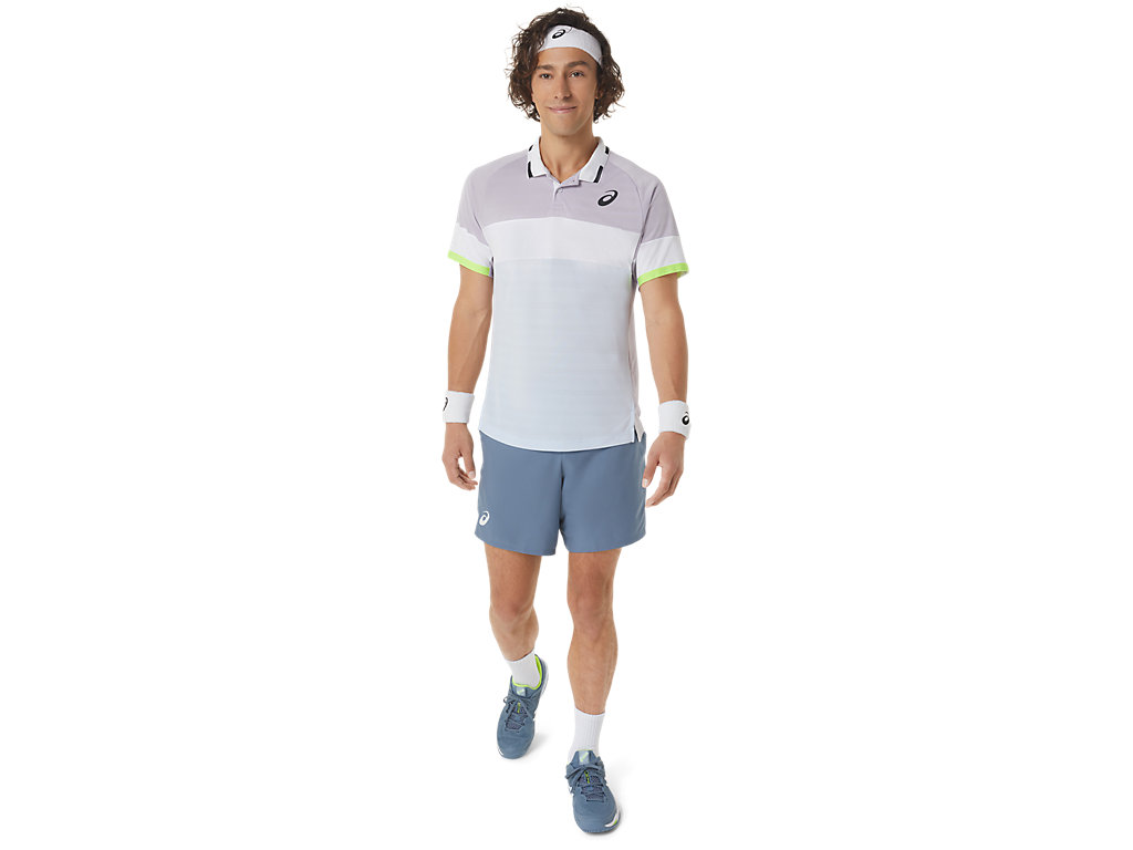 Camiseta Asics Match Polo-Shirt Masculino Roxo Azuis | 1438-WPDGR