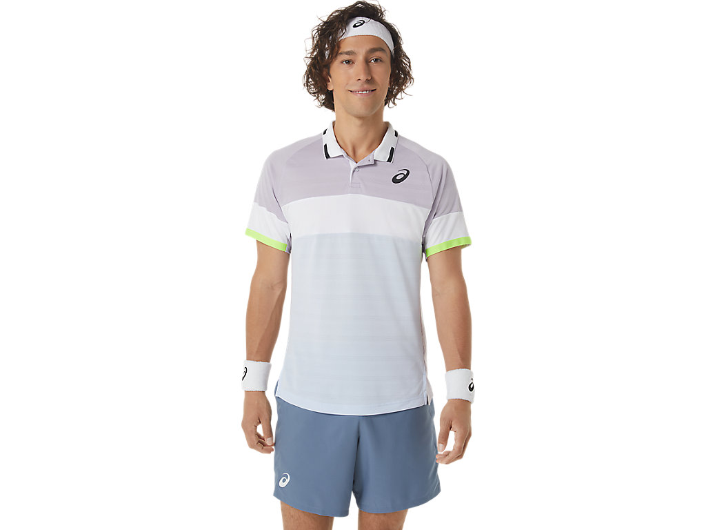 Camiseta Asics Match Polo-Shirt Masculino Roxo Azuis | 1438-WPDGR